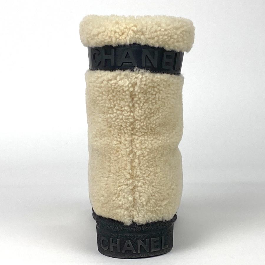CHANEL（シャネル） ロゴ ショートブーツ 防寒 靴 ブーツ ムートン（靴
