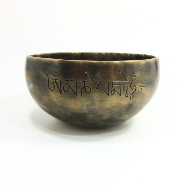 シンギングボウル 7メタル 約11.5cm 満月文様 手打ち 音浄化 ヨガ 瞑想