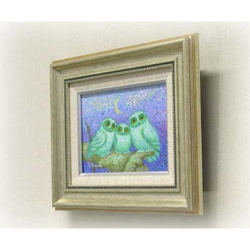 絵画 油絵 聖夜のふくろう （佐野千恵子） 【肉筆】【油絵】【静物