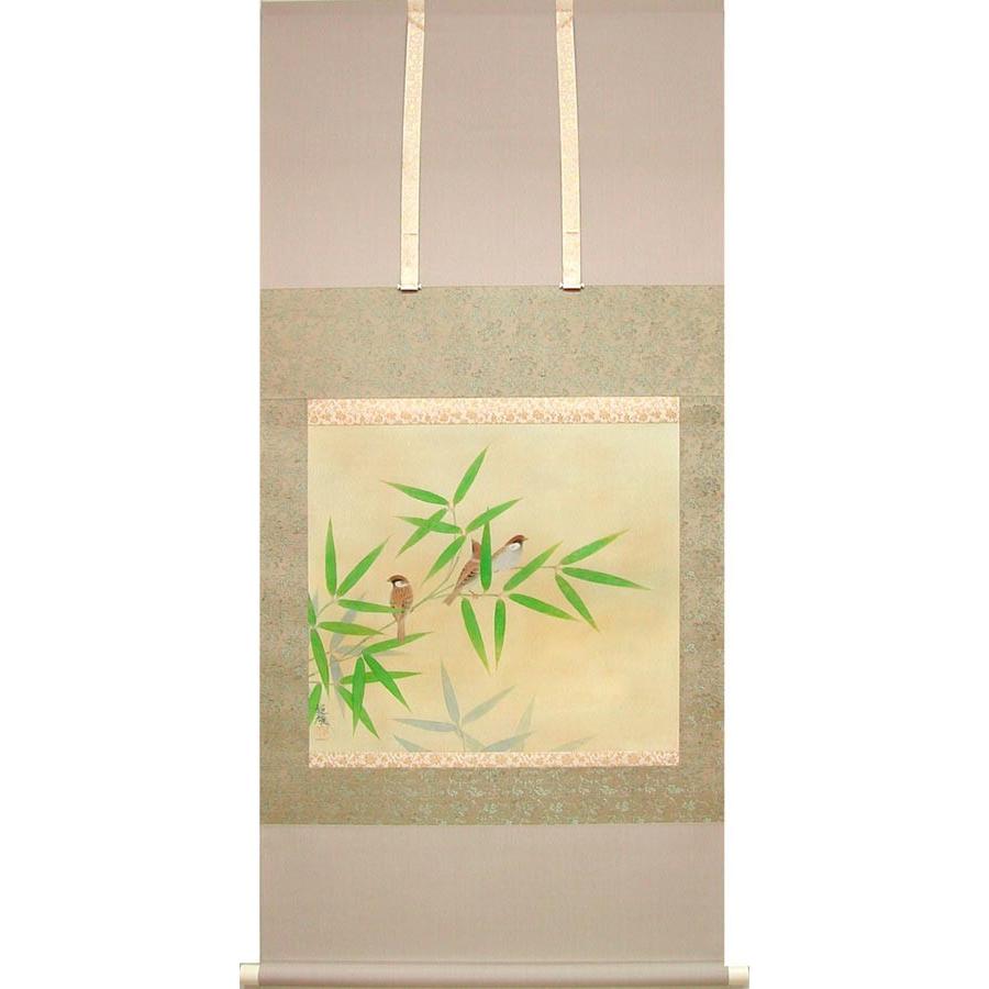 古美術 掛軸 隆大作 白梅花雀 共箱付 花鳥画 古美術 掛軸 隆大作 白