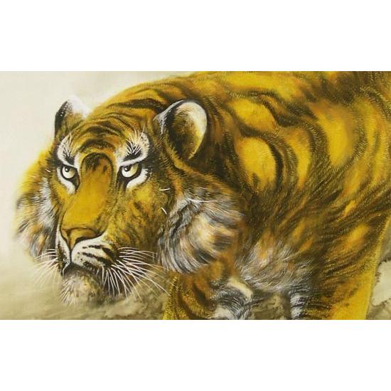 金箔の虎の絵 阪神タイガース優勝記念 縁起物 絵画 掛け軸 真作 川島玉