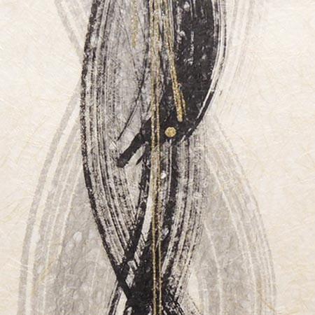 絵画（手漉き和紙と墨） 墨神 【肉筆】【抽象画】【変型特寸