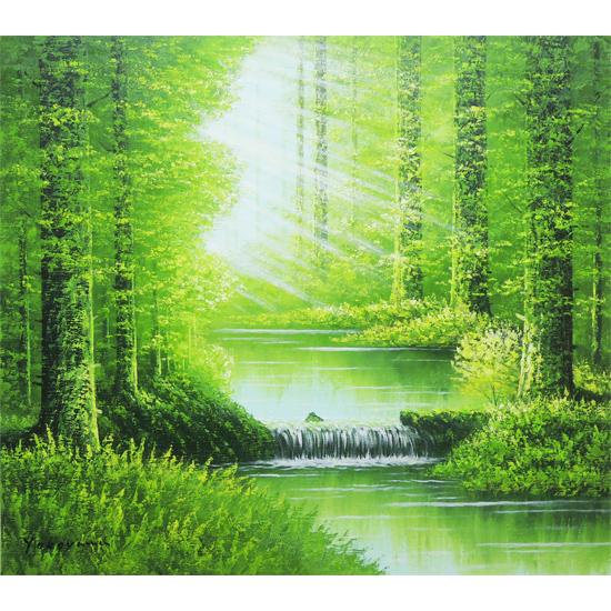 絵画 油絵 陽光 (横山守) 【肉筆】【油絵】【日本の風景】【10号