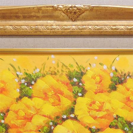 絵画 油絵 黄色いばら （SOO） 【肉筆】【油絵】【花】【横長