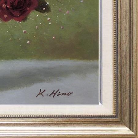 絵画 油絵 ばら (日野皖) 【肉筆】【油絵】【花】【10号】 : 掛け軸