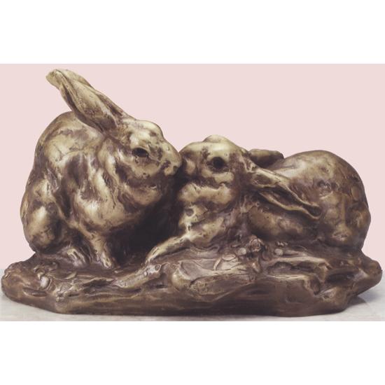 北村西望 二匹の兎 （ブロンズ像） 【うさぎ】【兎】【卯】【干支の