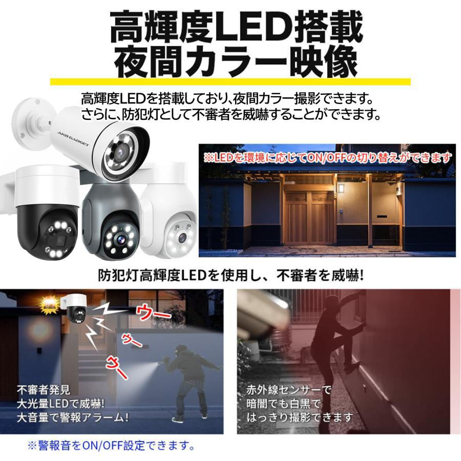 アキバガジェット 防犯カメラ poe給電 屋外 PTZ 2台セット 家庭用 監視