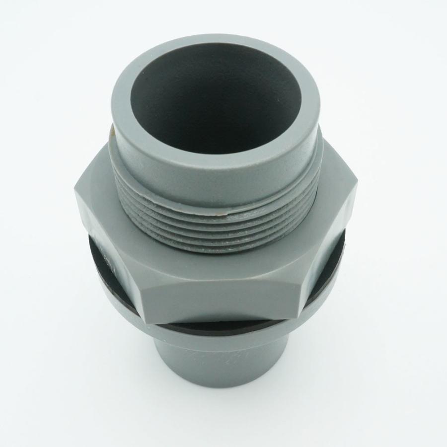 継手 穴開け配管 ネジ付ソケット パッキン付 ストレート PVC 25A 関西