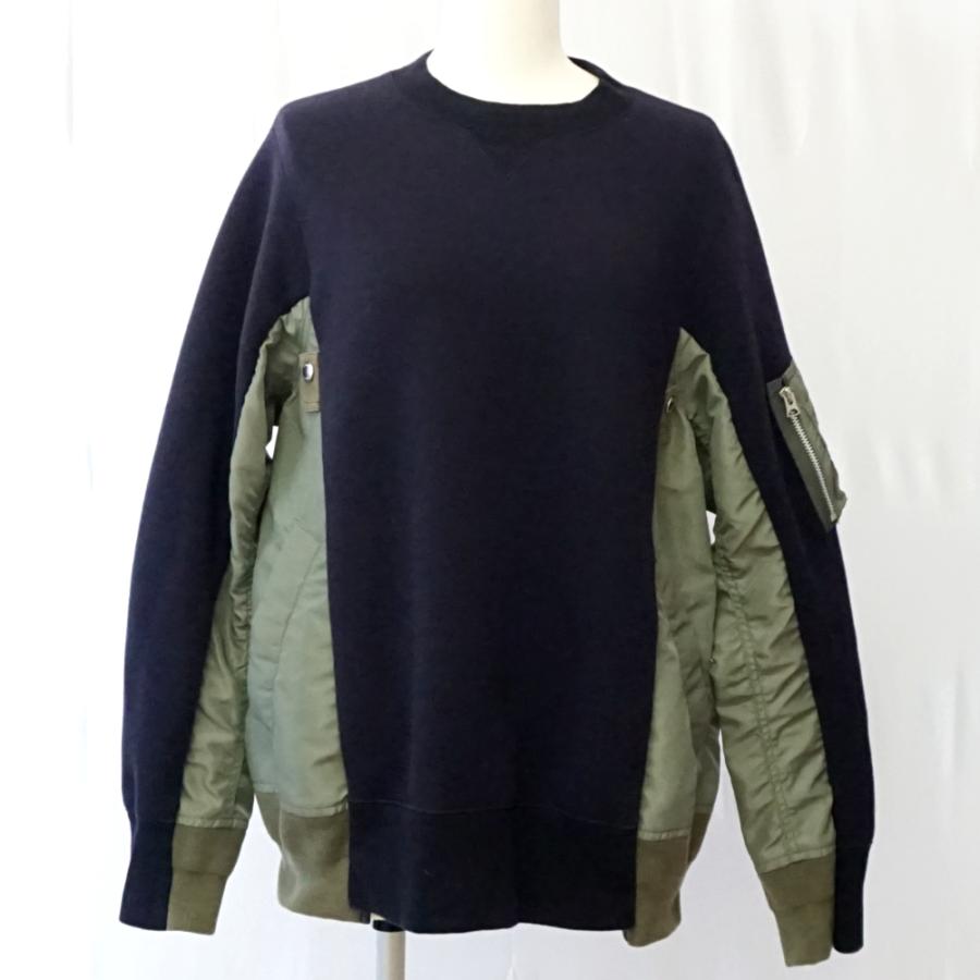 sacai（サカイ） SCM-221 スウェット ネイビー/カーキ サイズ1