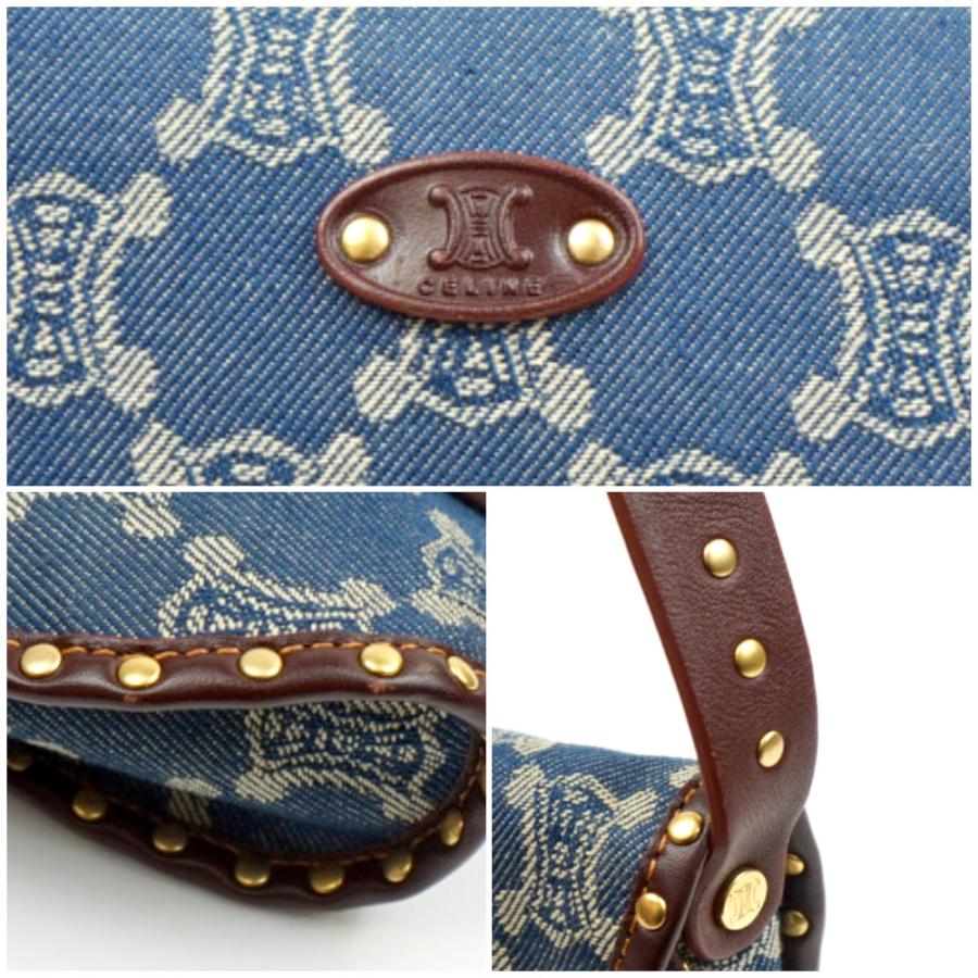 CELINE（セリーヌ） パリマカダム柄 INDIG デニム スタッズ ワン