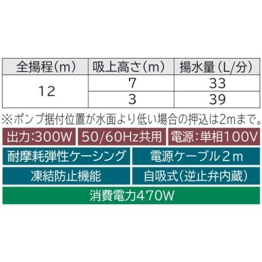 日立（HITACHI） 日立ポンプ（WT-P300Y）浅井戸用自動ポンプ 圧力強く
