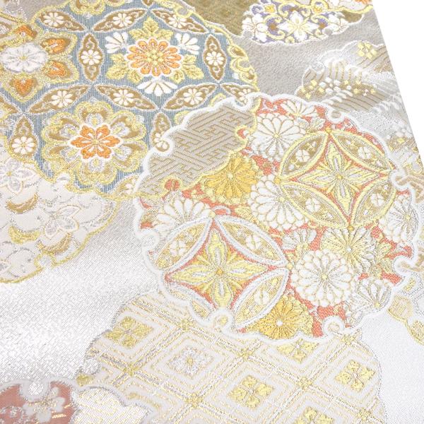 袋帯 シルバー 銀色 志都香 正絹 仕立て付き 帯 フォーマル お茶会