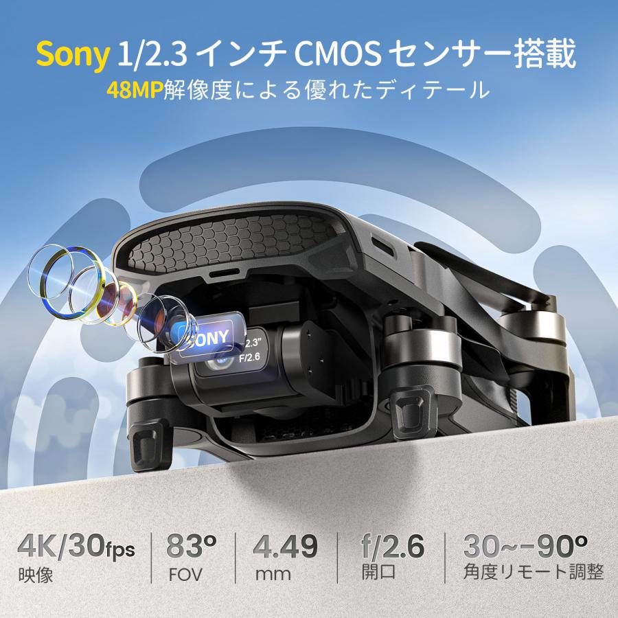 HOLY STONE ドローン 4Kカメラ付き GPS搭載 折り畳み式 フライト時間30