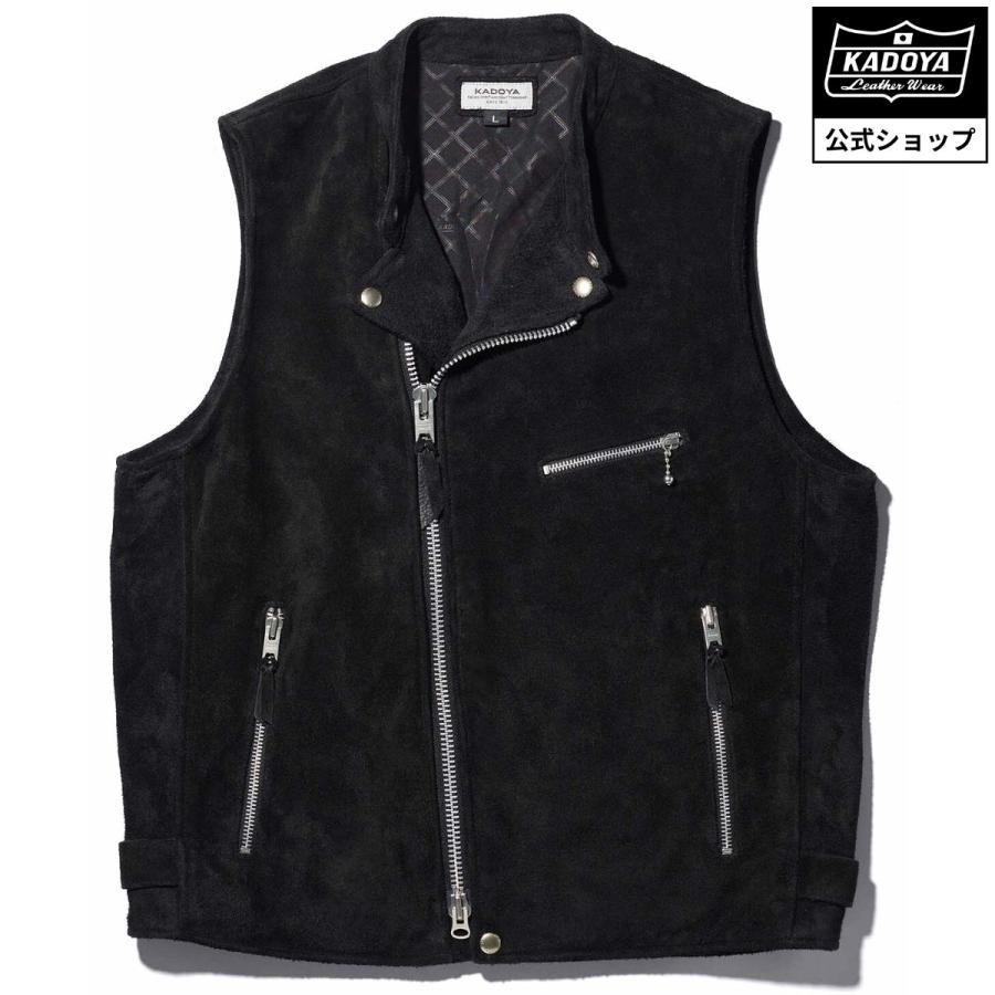 カドヤ（KADOYA） KADOYA LEATHER RIDERS VEST / スウェードブラック