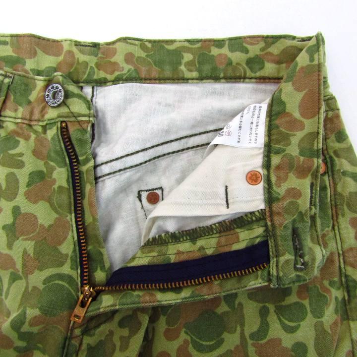 桃太郎ジーンズ デニムパンツ ボトムス ハーフ カモフラ柄 迷彩 日本製