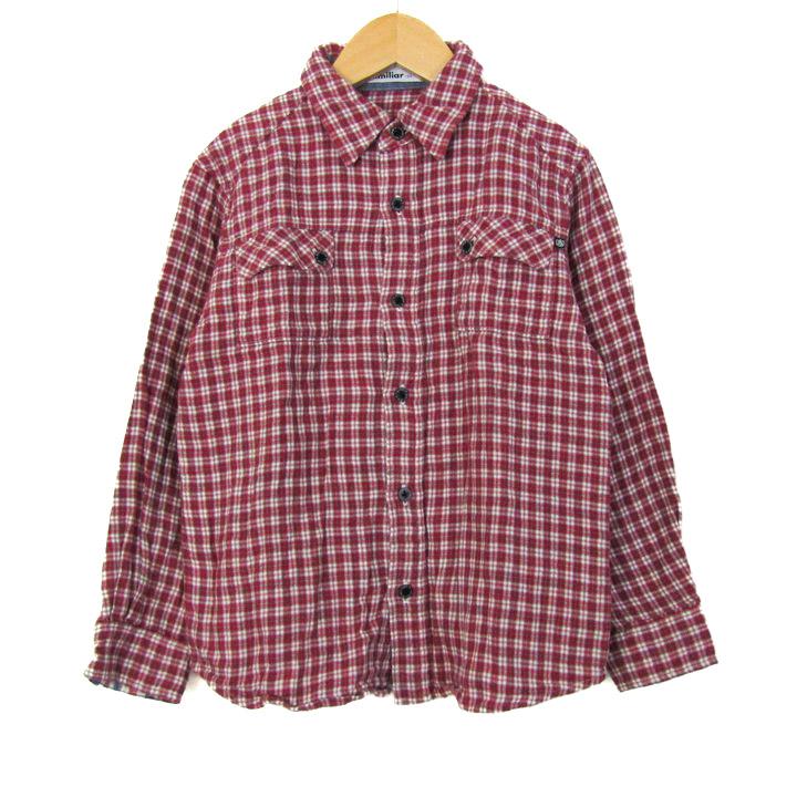 ファミリア 長袖シャツ トップス チェック柄 キッズ 男の子用 130