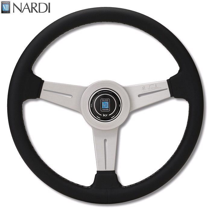 NARDI ナルディ N131 BKレザー&SVスポーク グレーステッチ