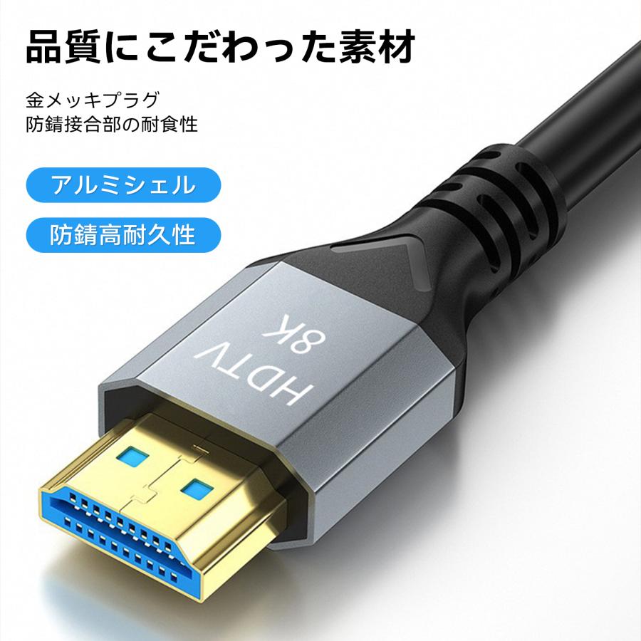 HDMIケーブル 8K 1m 1.5m 2m 5m 8m 10m Ver.2.1 3D HDMI ケーブル