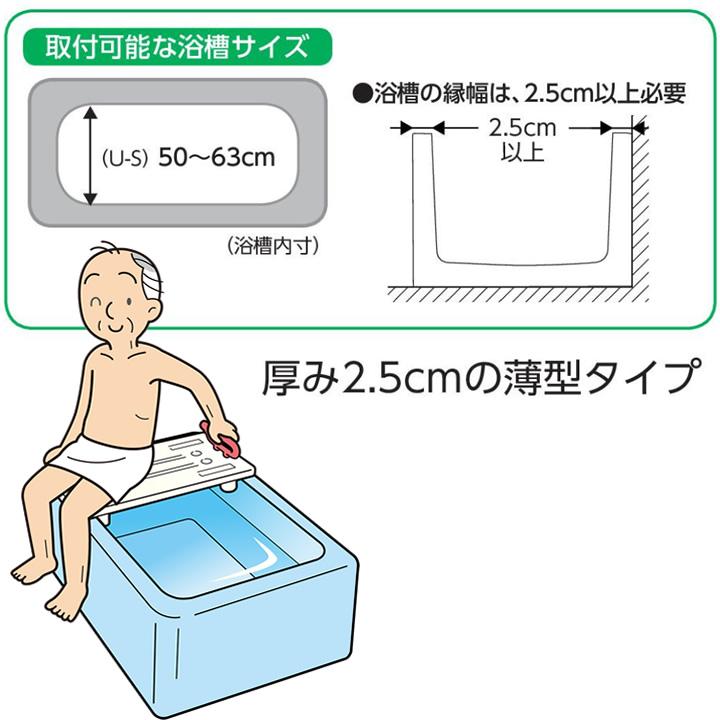 アロン化成 入浴用品 安寿 バスボード Sサイズ U-S 入浴台 お風呂 浴槽
