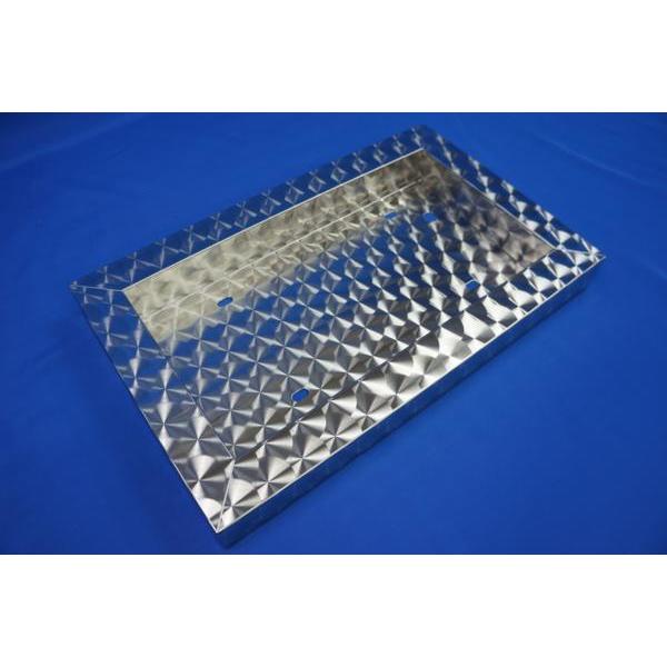 大型用ステンレス50平ナンバープレート枠/ナンバー枠ウロコ仕様