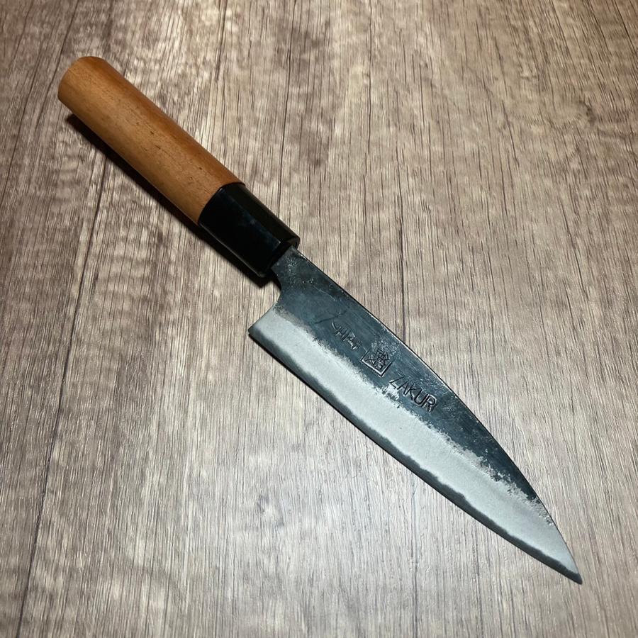 ZAKURI 小柳刃包丁 120mm 12cm 青紙ニ号 青ニ鋼 両刃 黒打仕上げ 土佐