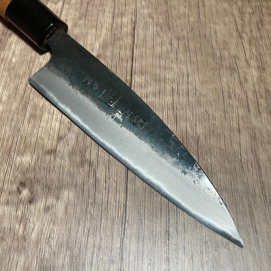 ZAKURI 小柳刃包丁 120mm 12cm 青紙ニ号 青ニ鋼 両刃 黒打仕上げ 土佐