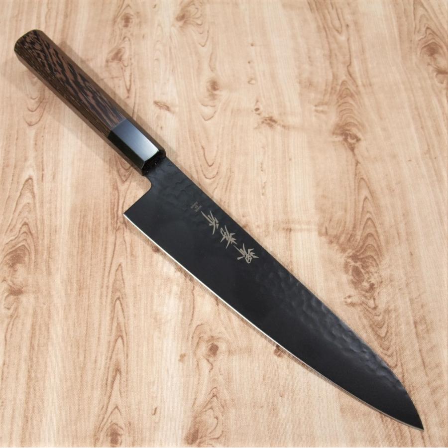 堺孝行 牛刀 包丁 和牛刀 210mm 黒影 V金10号 槌目 フッ素加工 錆び