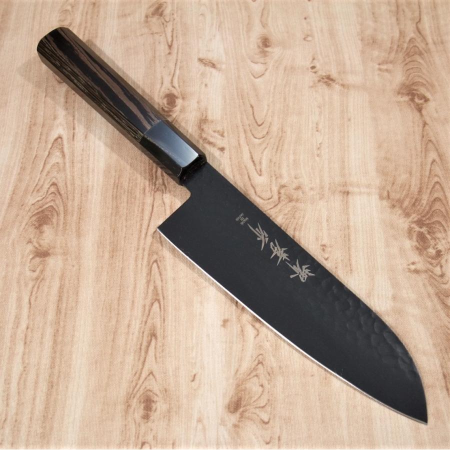 堺孝行 三徳包丁 万能包丁 170mm 黒影 V金10号 槌目 フッ素加工 錆び