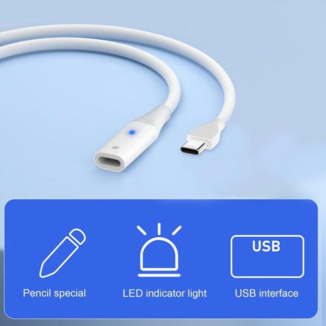 Apple Pencil 充電ケーブル 50cm 第1世代 給電 LED ( Type-C