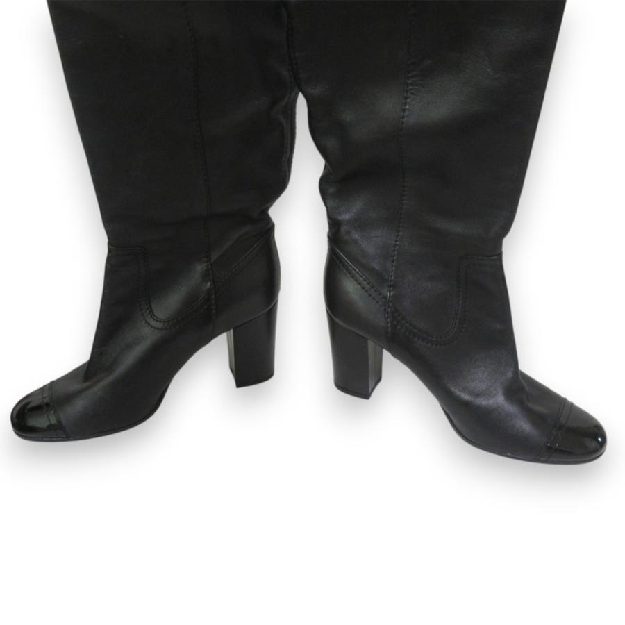 CHANEL（シャネル） 美品 レザー ニーハイブーツ ロングブーツ 37C 約