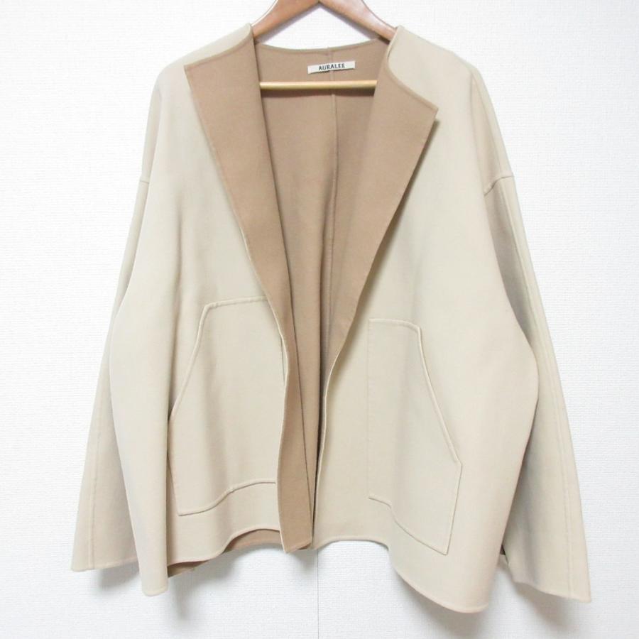 AURALEE（オーラリー） 美品 SUPER FINE MELTON NO COLLAR BLOUSON