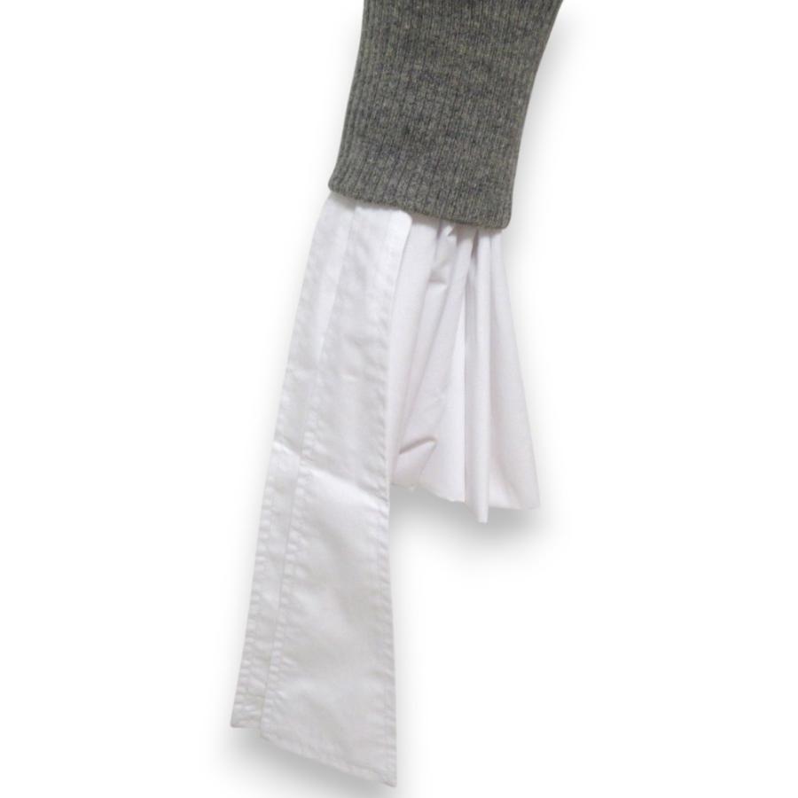 未使用 Bibiy ビビィ ANGELIQUE KNIT 異素材ドッキング 袖リボン 長袖