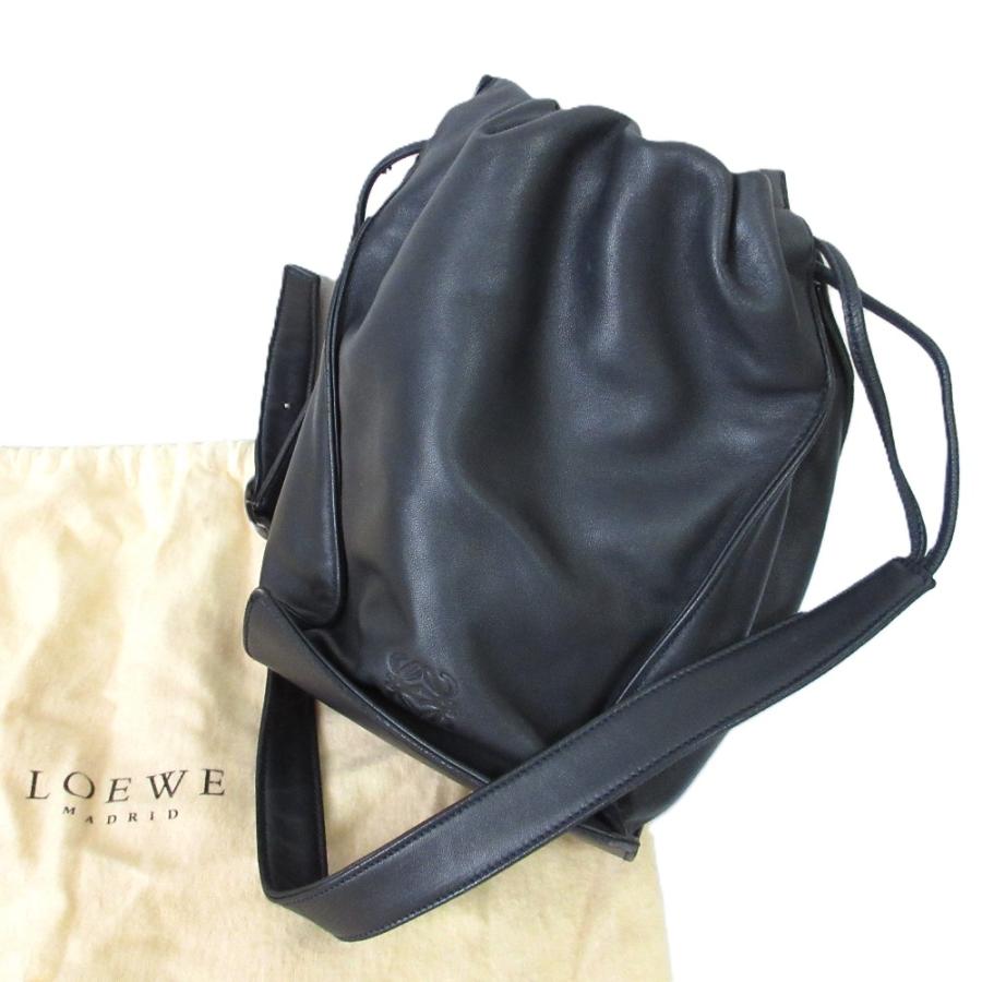 LOEWE（ロエベ） 良品 アナグラム ナッパレザー 巾着ポーチ ワン