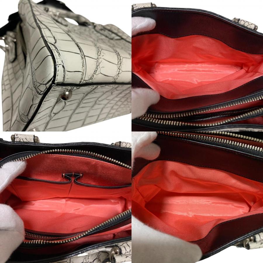 良品 CROIX ROYAL クロワロイヤル JRA クロコダイルレザー 目地染め