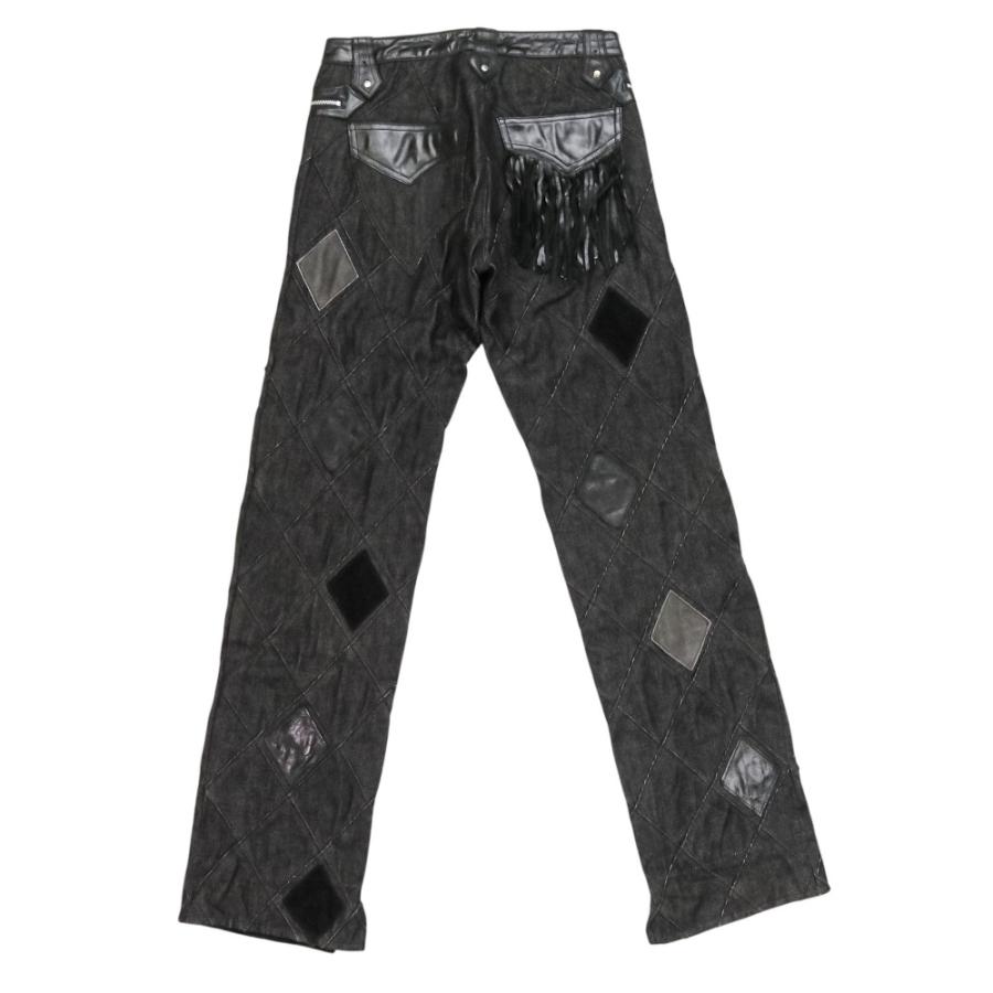 Yasuyuki Ishii（ヤスユキイシイ） 美品 レザー デニムパンツ パッチ