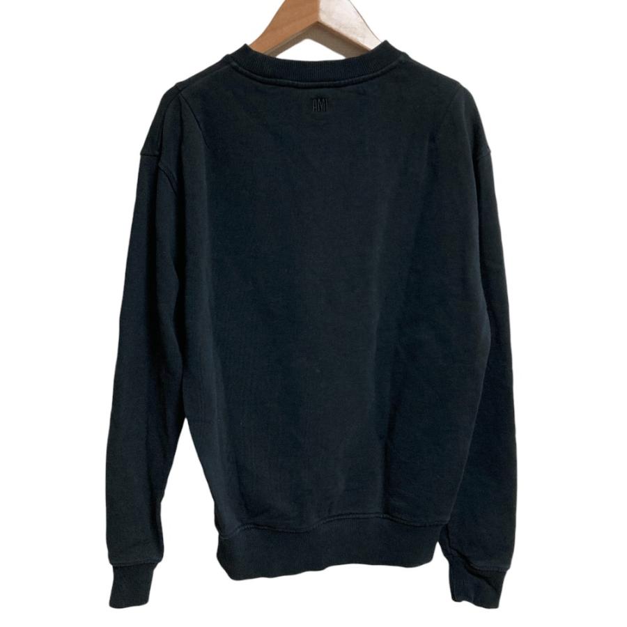 AMI PARIS アミパリ ハートロゴ刺繍 スウェットトレーナー S ブラック