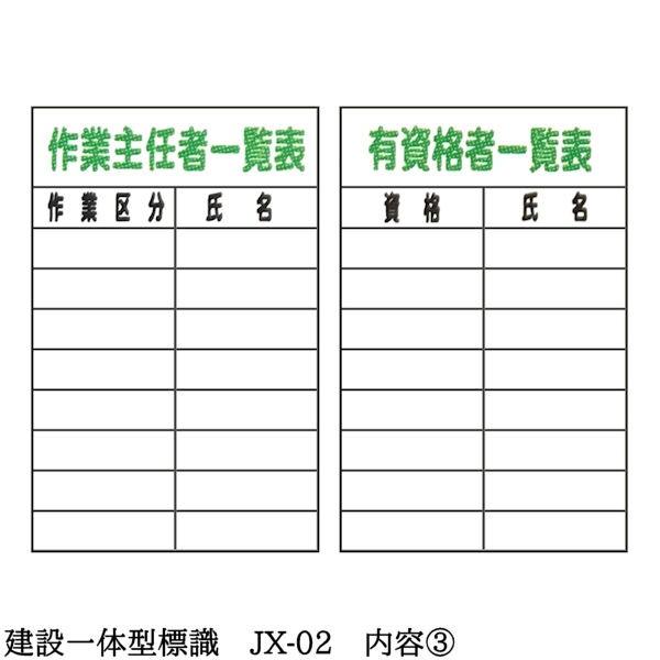 建設一体型標識 JX-02 壁貼りタイプ PP製 建設業の許可票 / 労災保険