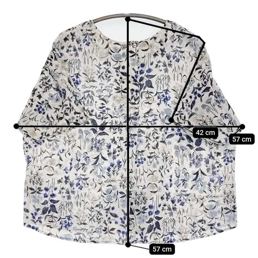 Pal'las Palace（パラスパレス） ガーゼ花巡り柄 5分袖プルオーバー