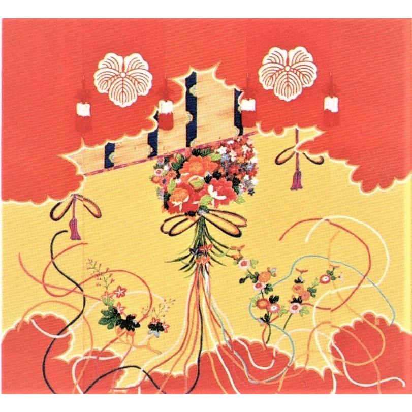 加賀友禅 花嫁のれん 花嫁暖簾 くす玉1 本染め 花嫁のれん号 花嫁