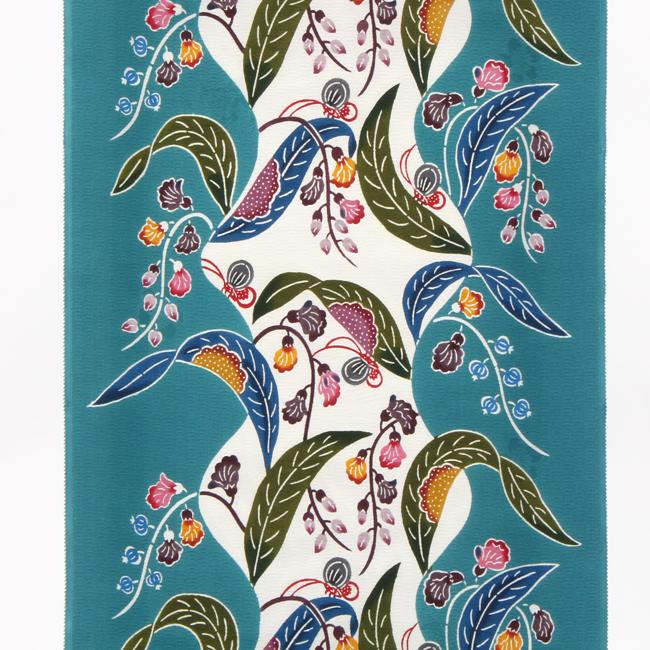 きもの 和 名古屋帯 紅型 九寸 染め帯 紋意匠地 本場琉球紅型 宮城里子