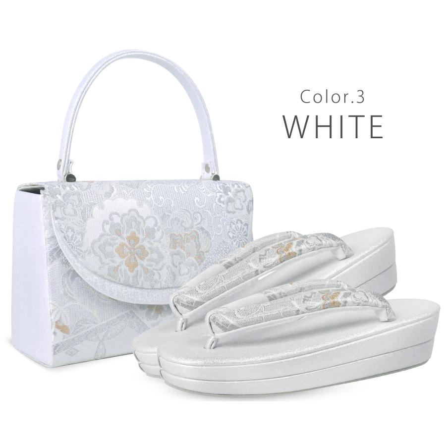 NISHIORI 佐賀錦 帯地 草履 バッグ セット ゴールド シルバー ホワイト