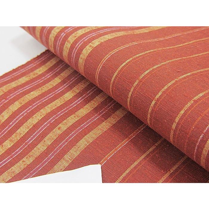 新品 紬】絹匠古代紬（草木染）／紬 反物☆朱茶 黄 : kimono庵 - 通販