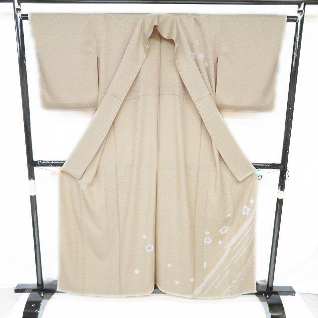 付下げ 付け下げ 訪問着 着物 中古 正絹 単衣 絞り 桜模様 地模様 植物