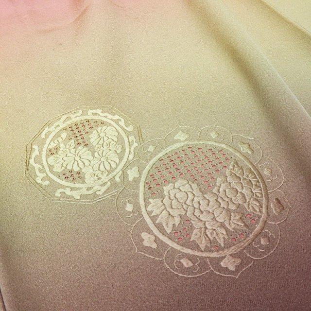 FINAL PRICE ／ 付下げ 付け下げ 着物 中古 袷 汕頭刺繍 スワトウ 花の