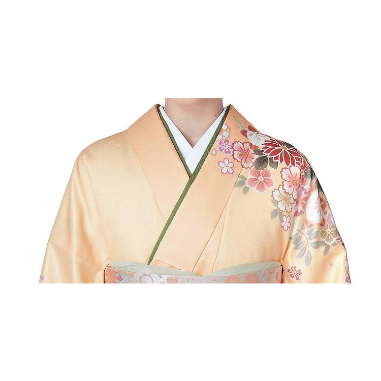 H.L（アッシュ・エル） 訪問着 単品 オレンジ地 貝桶に吉祥花柄 フリー