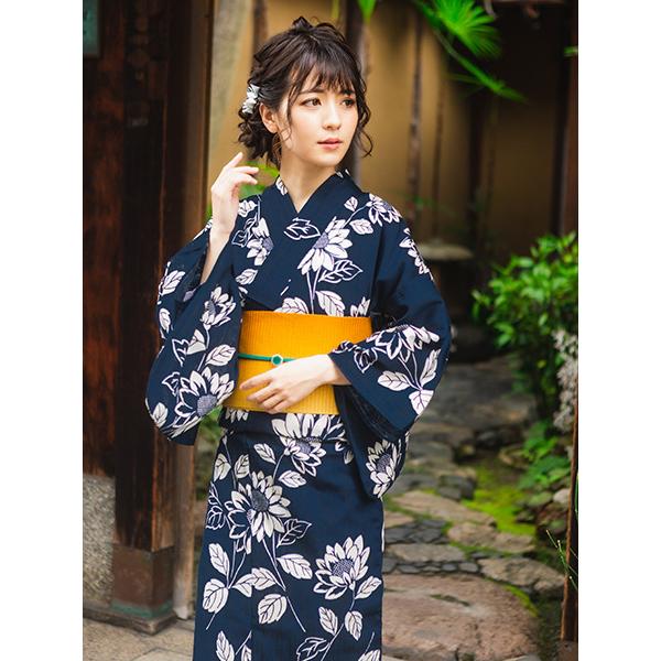 浴衣 レディース 単品 ゆかた 大人 フリーサイズ 綿 麻 レトロ モダン