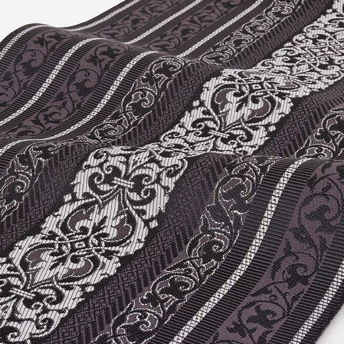 Kisste（キステ） 名古屋帯 博多帯 博多織 帯 八寸 黒紫 唐花間道 協和