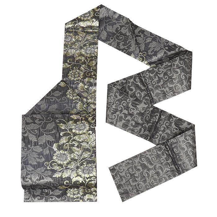 Kisste（キステ） 名古屋帯 黒 唐花 西陣織 華翔苑 藤本仁 普段用 九寸