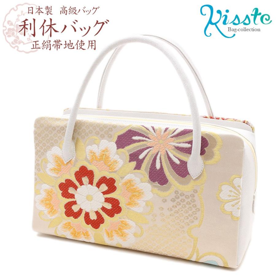 Kisste（キステ） バッグ 利休バッグ 着物 和装 フォーマル 白 金 正絹
