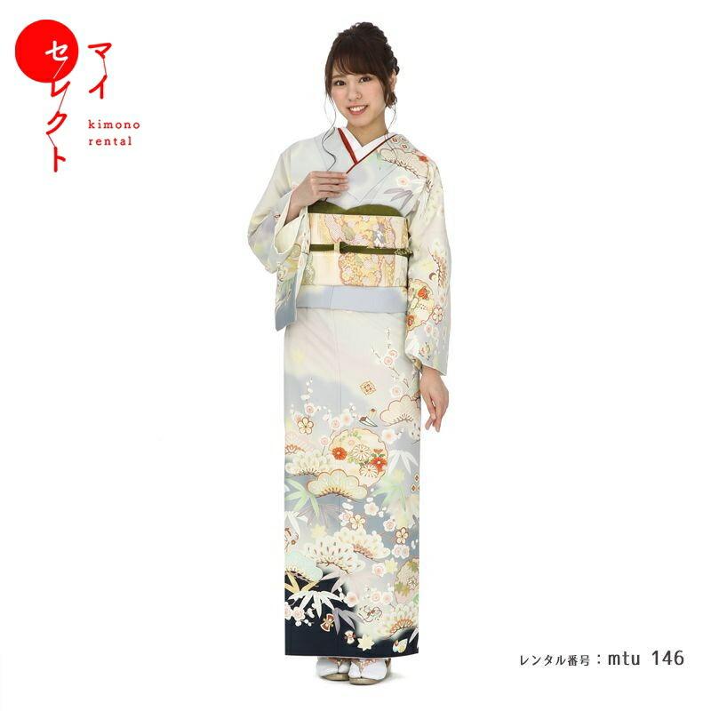 訪問着レンタル 小さいサイズ 小柄 安い 格安 mtu-146 着物フルセット